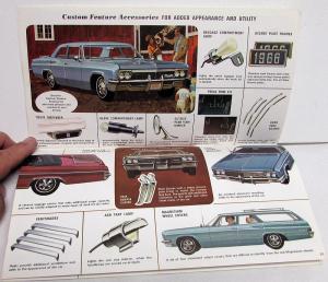 1966 Chevrolet Custom Feature Accessories Sales Brochure Caprice On Front Cover