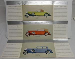 1932 Cadillac LaSalle Color Sales Folder Original Silver Metallic Printing