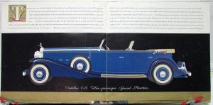 1932 Cadillac LaSalle Color Sales Folder Original Gold Metallic Printing