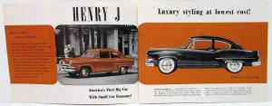 1953 Kaiser Henry J Corsaire Sedan Features & Specs Sales Folder Original