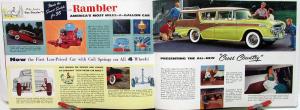 1956 AMC Rambler Cross Country Wagon 4 Door Sedan Sales Brochure XL Original