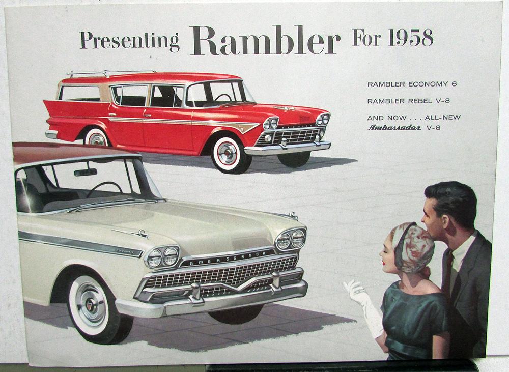 1958 AMC Rambler Ambassador V8 Rebel V8 Economy 6 Prestige Sales Brochure