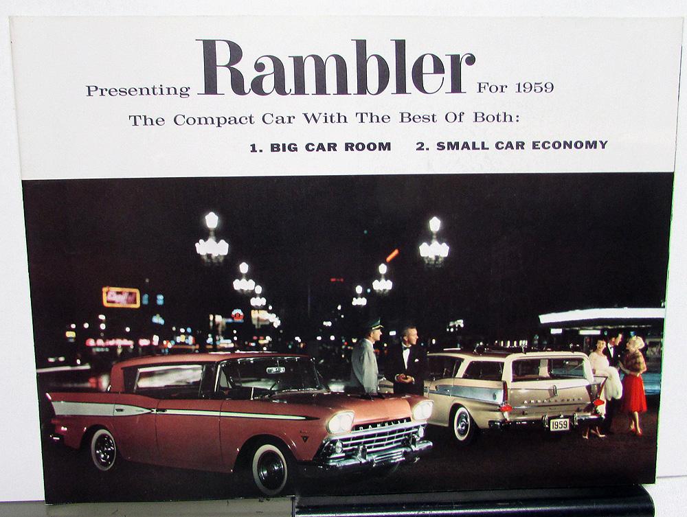 1959 AMC Rambler 6 Ambassador V8 Rebel V8 4 Door Sedans Wagons Sales Brochure XL