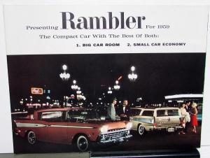 1959 AMC Rambler 6 Ambassador V8 Rebel V8 4 Door Sedans Wagons Sales Brochure XL