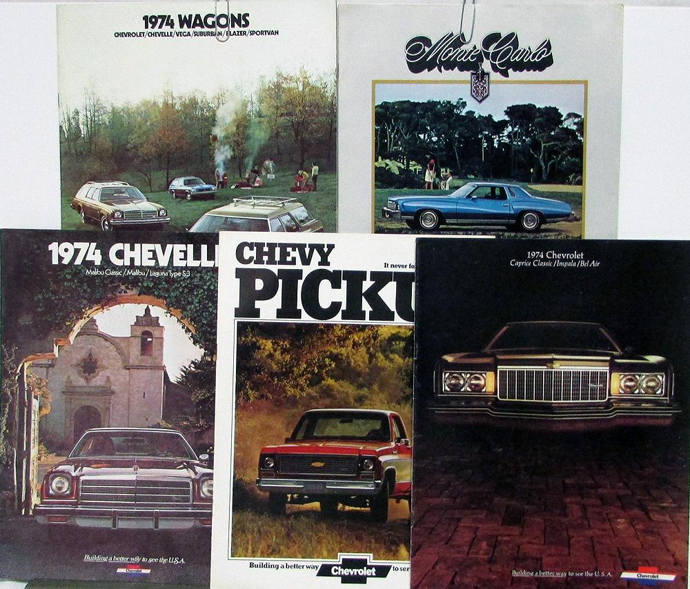 1974 Chevrolet Full Line Car Sales Brochures Dealer Preview & Letter