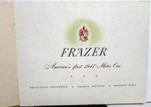 1947 Frazer Motor Car Prestige Color Sales Brochure Oversized Original