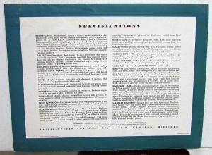 1949 Frazer Manhattan Sales Brochure Folder Features Specs Oversized Original