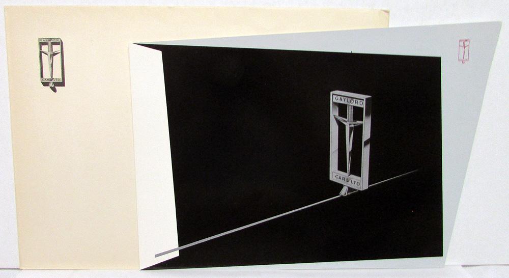 195557 Gaylord Cars Dealer Sales Brochure 2 Seater Roadster Sports Car