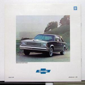 1981 Chevrolet Malibu Sales Brochure