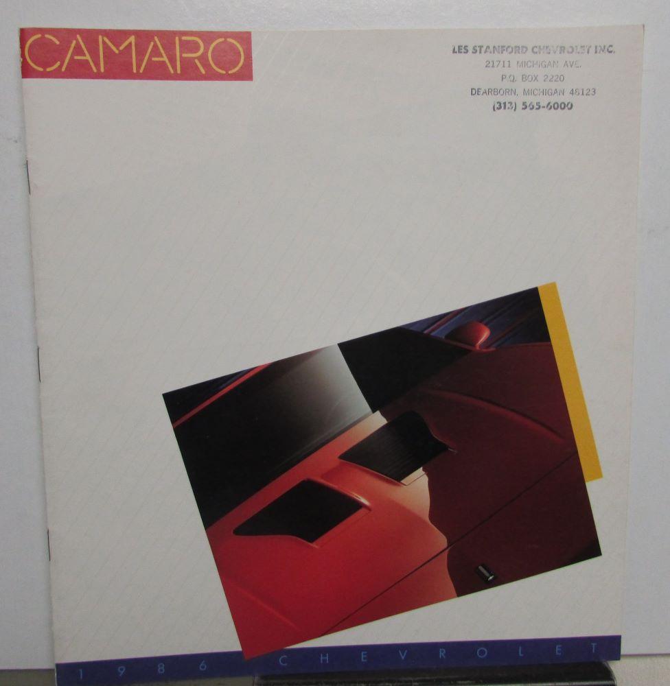 1986 Chevrolet Camaro Z28 IROC Z Berlinetta Sport Coupe Sales Brochure