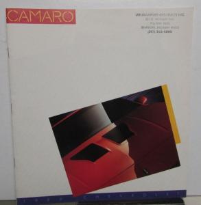 1986 Chevrolet Camaro Z28 IROC Z Berlinetta Sport Coupe Sales Brochure