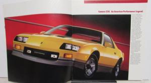1986 Chevrolet Camaro Z28 IROC Z Berlinetta Sport Coupe Sales Brochure