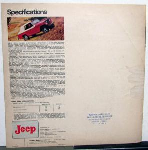 1966 Jeepster 4 Wheel Drive Sports Convertible Sales Brochure ORIGINAL Large