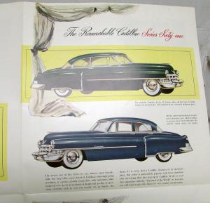 1951 Cadillac Cars Series 60 Special 61 62 And 75 Color Sales Folder Original