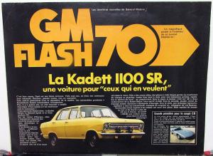 1970 GM Of France Large Folder French Text Kadett 1100 Opel GT Flash 70