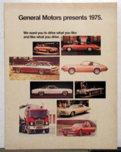 1975 GM Of Canada Dealer Brochure Full Line French Text Corvette Firebird Pickup