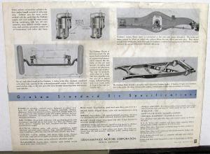 1934 Graham Standard Six Features & Specs Dealer Sales Brochure Original