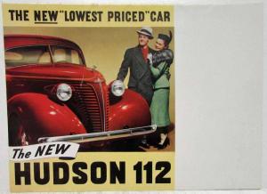 1938 Hudson 112 The New Lowest Priced Car Color Sales Folder