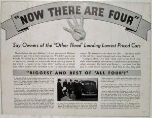 1938 Hudson 112 The New Lowest Priced Car B&W Sales Folder