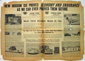 1940 Hudson Six Newspaper Sales Insert