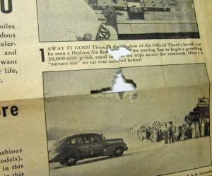 1940 Hudson Six Newspaper Sales Insert