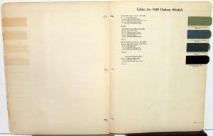 1940 Hudson Color Paint Chips Bulletin No 7 by DuPont Formulas Combinations
