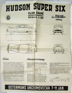 1942 Hudson Super Six Club Coupe Poster - Swedish Text