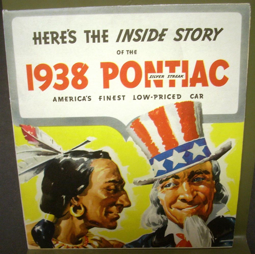 1938 Pontiac Original Sales Brochure Silver Streak Fold Out Display Woody Coupe