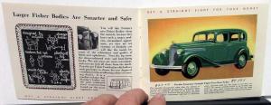 1934 Pontiac Straight 8 Sedan Coupe Cabriolet Color Pocket Size Sales Brochure