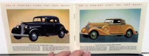 1934 Pontiac Straight 8 Sedan Coupe Cabriolet Color Pocket Size Sales Brochure