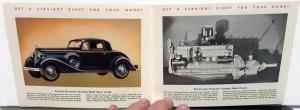 1934 Pontiac Straight 8 Sedan Coupe Cabriolet Color Pocket Size Sales Brochure