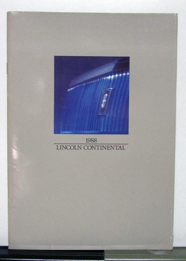 1988 Lincoln Continental Signature Series Sales Brochure
