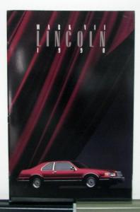 1990 Lincoln Mark VII  Sales Brochure & Specifications