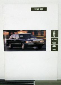1992 Lincoln Town Car Sales Brochure & Specifications Oversized