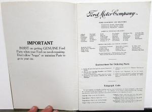 1909 Thru 1920 Ford Model T Price List Parts Illustrated Dated Dec 15 1920 Orig