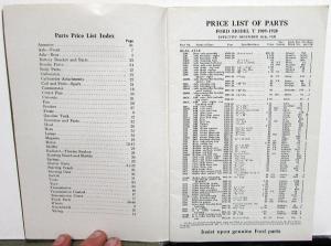 1909 Thru 1920 Ford Model T Price List Parts Illustrated Dated Dec 15 1920 Orig