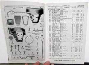 1909 Thru 1920 Ford Model T Price List Parts Illustrated Dated Dec 15 1920 Orig