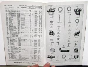 1909 Thru 1920 Ford Model T Price List Parts Illustrated Dated Dec 15 1920 Orig