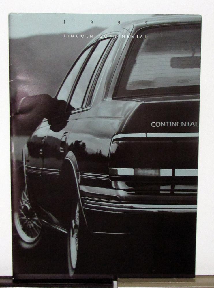 1993 Lincoln Continental Sales Brochure & Specifications Oversized