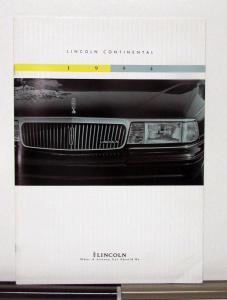 1994 Lincoln Continental Sales Brochure & Specifications Oversized