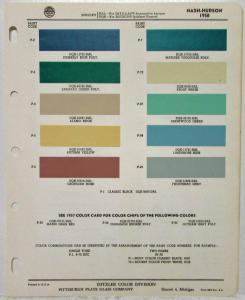 1958 Nash-Hudson Color Paint Chips by Ditzler