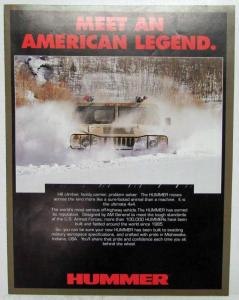 1992 Hummer Meet an American Legend Color Sales Brochure