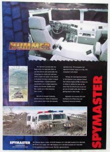 2000-2005 Hummer Spymaster Sales Sheet - UK Market