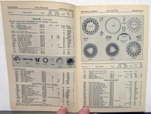 1928 Ford Model T Price List of Parts Orig Effect  Aug 5 1928 For 1909 To 1927