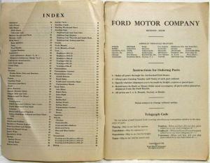 1930 Ford Model T Price List of Parts Orig Effect March 1 1930 For 1909 To1927