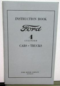 1932 Ford 4 Cylinder Car & Truck Instruction Book Owners Manual Reprint