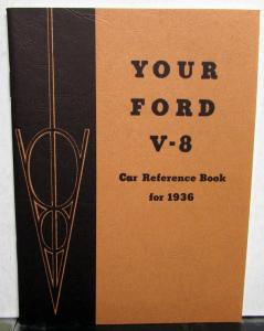 1936 Ford V8 Car Reference Book Owners Manual Reproduction
