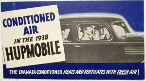 1938 Hupmobile Evanair Conditioner Heats & Ventilates Sales Folder Brochure Orig