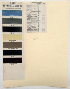 1938 Hupmobile Colors Acme Paint Chips & 34 35 36 37 Paint Names Numbers Orig