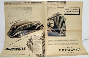 1938 Hupmobile 6 Custom 6 8 & Major Features Auto Show Sales Flyer Brochure Orig